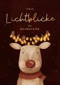 Weihnachtsgrußkarte Rentier Lichtblicke