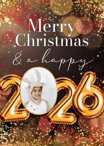 Weihnachtskarte 2026 Folienluftballons mit Foto