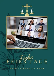 Weihnachtskarte Anwaltskanzlei mit Foto