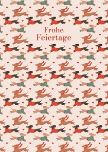 Weihnachtskarte Dackelparade 'Frohe Feiertage'