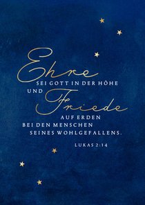 Weihnachtskarte 'Ehre sei Gott in der Höhe'