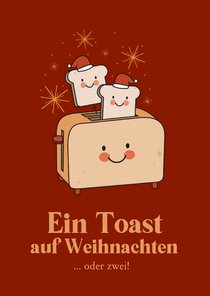 Weihnachtskarte 'Ein Toast auf Weihnachten'