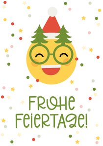 Weihnachtskarte Emoji mit Weihnachtsbrille