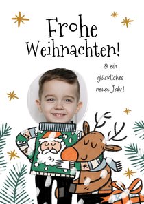 Weihnachtskarte Figur mit Foto