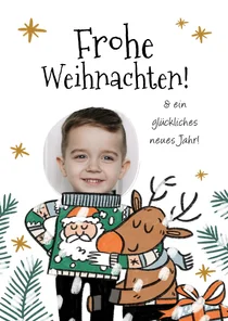 Weihnachtskarte Figur mit Foto