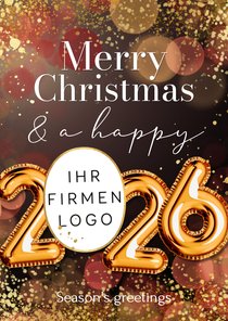 Weihnachtskarte Firma 2026 mit Logo