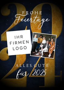 Weihnachtskarte Firma mit Foto, Logo und Jahreszahl