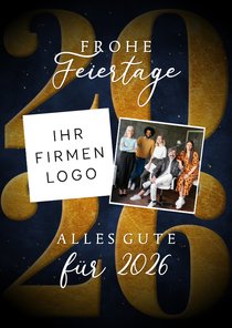 Weihnachtskarte Firma mit Foto, Logo und Jahreszahl