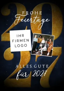 Weihnachtskarte Firma mit Foto, Logo und Jahreszahl
