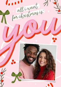 Weihnachtskarte Foto 'All I want for Christmas is you'