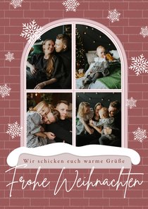 Weihnachtskarte Fotocollage Fensterscheiben