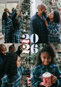 Weihnachtskarte Fotocollage Jahr 2026