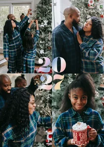 Weihnachtskarte Fotocollage Jahreszahl