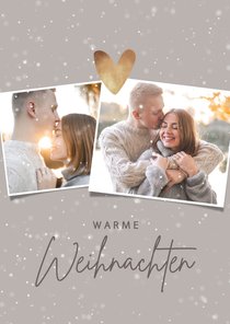 Weihnachtskarte Fotos, Schnee & Herz