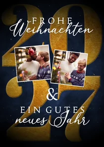 Weihnachtskarte Fotos und Jahreszahl