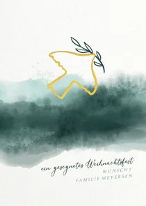 Weihnachtskarte Friedenstaube mit Zweig