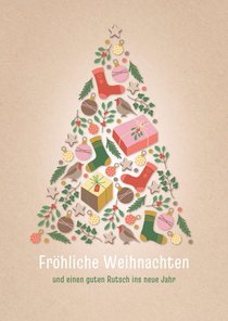 Weihnachtskarte fröhliche Weihnachtsbaum-Collage