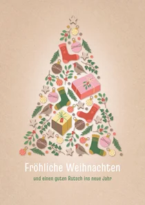 Weihnachtskarte fröhliche Weihnachtsbaum-Collage