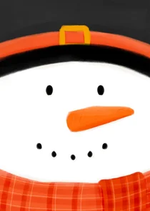 Weihnachtskarte fröhlicher Schneemann Gesicht