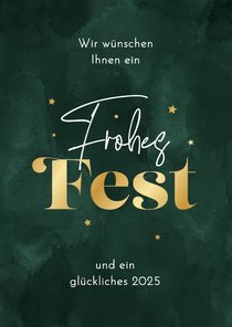 Weihnachtskarte 'Frohes Fest' gold SOS Kinderdörfer