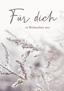 Weihnachtskarte 'Für dich' Gräser mit Raureif