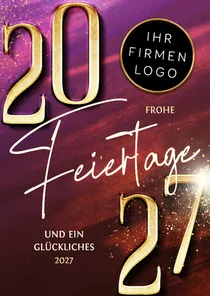 Weihnachtskarte geschäftlich 2027 elegant