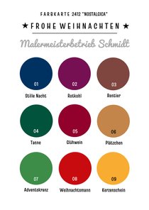 Weihnachtskarte geschäftlich Farbkarte Weihnachten