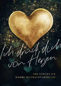 Weihnachtskarte goldenes Herz