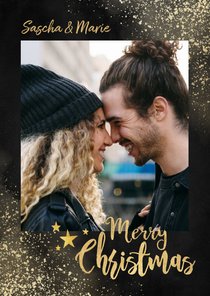 Weihnachtskarte Goldlook mit Foto