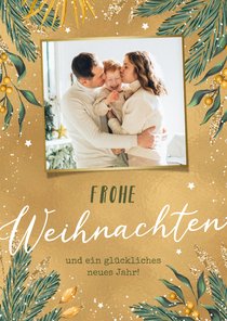 Weihnachtskarte Goldlook & Foto