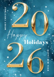 Weihnachtskarte Grüße geschäftlich goldene 2026 englisch