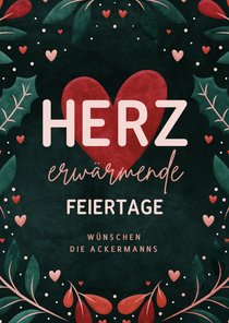 Weihnachtskarte 'Herzerwärmende Feiertage'