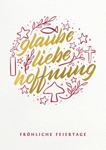 Weihnachtskarte Illustration 'Glaube Liebe Hoffnung'