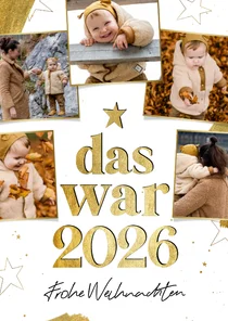 Weihnachtskarte Jahresrückblick 'Das war 2026' Fotocollage