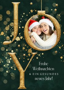 Weihnachtskarte 'Joy' mit eigenem Foto