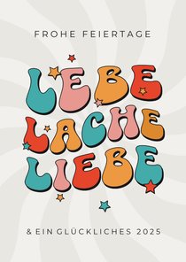 Weihnachtskarte 'Lebe, lache, liebe'