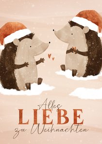 Weihnachtskarte liebenswerte Igel