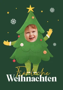 Weihnachtskarte lustiger Weihnachtsbaum