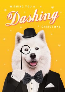 Weihnachtskarte mit Hund 'Dashing Christmas'