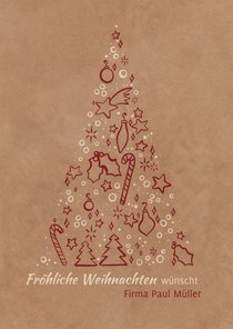 Weihnachtskarte mit Weihnachtsbaum-Illustration