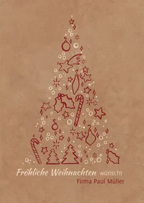 Weihnachtskarte mit Weihnachtsbaum-Illustration