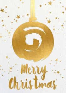 Weihnachtskarte mit Weihnachtskugel-Illustration