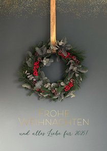 Weihnachtskarte natürlicher Weihnachtskranz