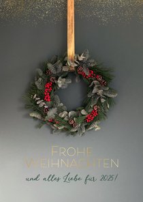 Weihnachtskarte natürlicher Weihnachtskranz