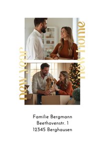 Weihnachtskarte 'New year new home' Fotocollage schlicht