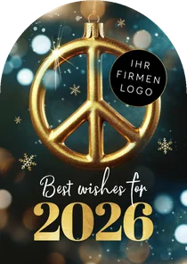 Weihnachtskarte Peace international mit Logo Bogenkarte