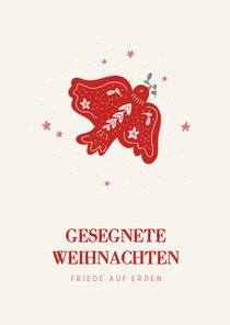 Weihnachtskarte rote Friedenstaube