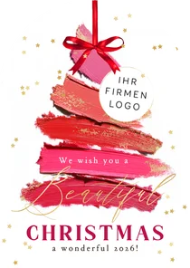Weihnachtskarte Salon Lippenstift-Weihnachtsbaum