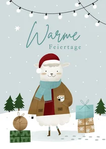 Weihnachtskarte Schaf im Schnee