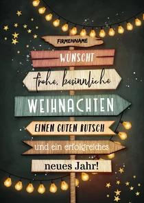 Weihnachtskarte Schilder / Einladung Weihnachtsfeier